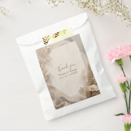 Rustic modern Neutrale Trouwdag Gescheurd Papier Bedankzakje