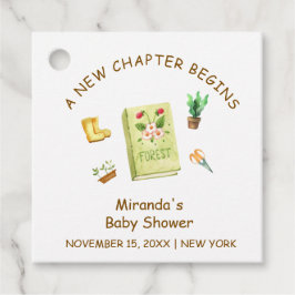 Rustic Modern New Chapter Garden Book Baby shower Bedankjes Labels