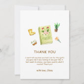 Rustic Modern New Chapter Garden Book Baby shower Bedankkaart (Voorkant)