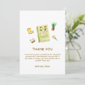 Rustic Modern New Chapter Garden Book Baby shower Bedankkaart (Staand voorkant)