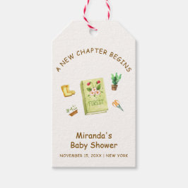 Rustic Modern New Chapter Garden Book Baby shower Cadeaulabel