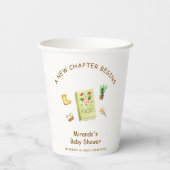 Rustic Modern New Chapter Garden Book Baby shower Papieren Bekers (Achterkant)