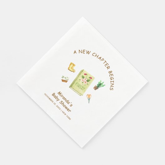 Rustic Modern New Chapter Garden Book Baby shower Servet (Hoek)