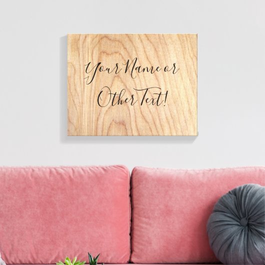 Rustic modern, onafgewerkt houten patroon bedrukt canvas afdruk (Insitu (Woonkamer))