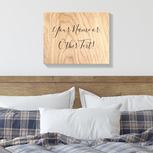 Rustic modern, onafgewerkt houten patroon bedrukt canvas afdruk (Insitu (Slaapkamer))