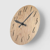 Rustic modern, onafgewerkt houten patroon bedrukt ronde klok (Hoek)