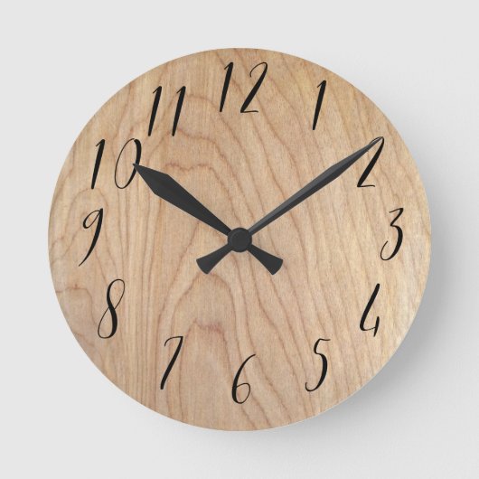 Rustic modern, onafgewerkt houten patroon bedrukt ronde klok (Voorkant)