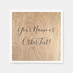 Rustic modern, onafgewerkt houten patroon bedrukt servet