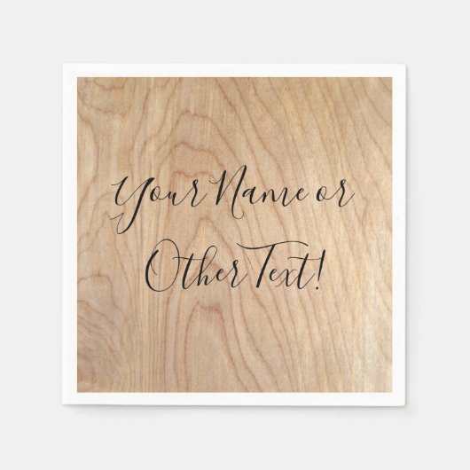 Rustic modern, onafgewerkt houten patroon bedrukt servet (Voorkant)