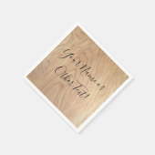 Rustic modern, onafgewerkt houten patroon bedrukt servet (Hoek)