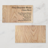Rustic modern, onafgewerkt houten patroon bedrukt visitekaartje (Voorkant / Achterkant)