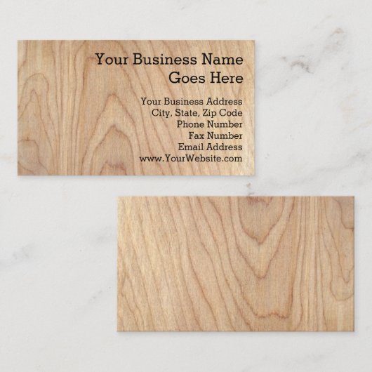 Rustic modern, onafgewerkt houten patroon bedrukt visitekaartje (Voorkant / Achterkant)