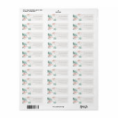 Rustic Modern Pastel Blush Green Waterlily Adres Etiket (Full Sheet)