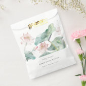 Rustic Modern Pastel Blush Waterlily Baby shower Bedankzakje (Gezegeld)