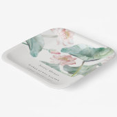 Rustic Modern Pastel Blush Waterlily Vrijgezellenf Papieren Bordje (Gebogen)