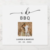 Rustic Modern Photo I Do BBQ Bier Etiket (Enkel label)