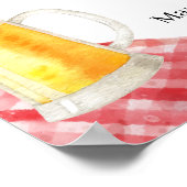 Rustic Modern Pizza Beers Baby shower Welkom Poster (Hoek)