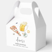 Rustic Modern Pizza Beers Pacifier Baby shower Bedankdoosjes (Achterkant)