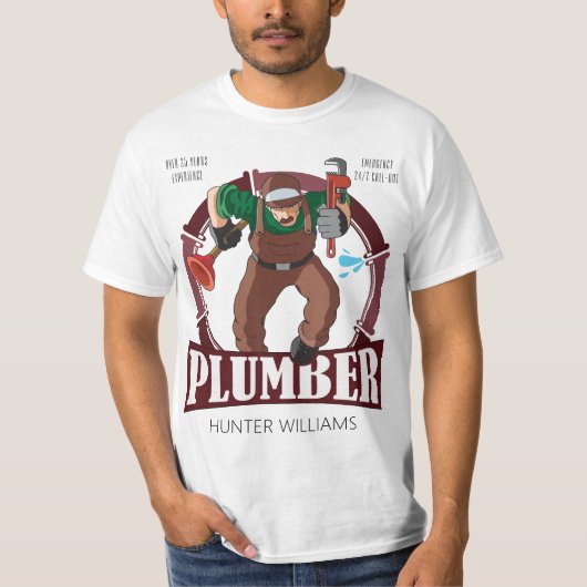 Rustic Modern Plumber Professional Plumbing Dad T-shirt (Voorkant)