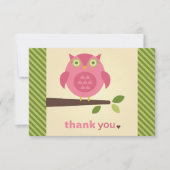 Rustic Modern roze boomkorren op boomtak Bedankkaart (Voorkant)