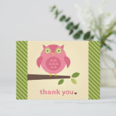 Rustic Modern roze boomkorren op boomtak Bedankkaart (Staand voorkant)