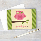 Rustic Modern roze boomkorren op boomtak Bedankkaart