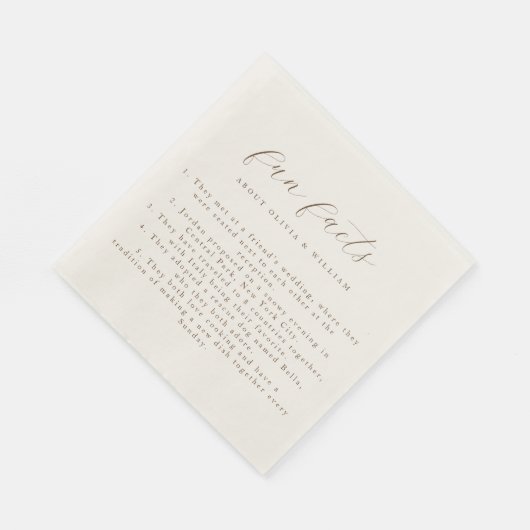 Rustic Modern Script Feiten Bruiloft Servet (Hoek)
