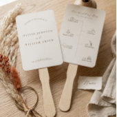 Rustic Modern Script Huwelijksprogramma en Tijdlij Handwaaier