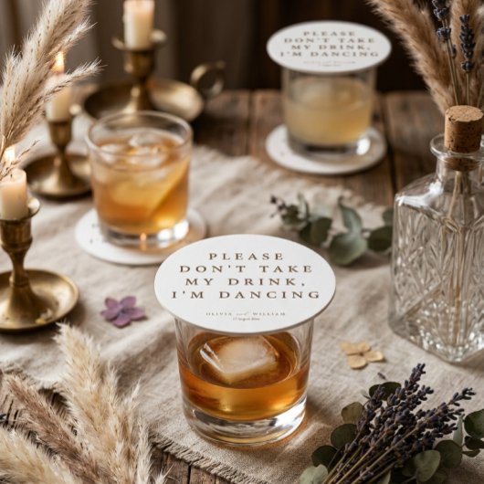 Rustic Modern Script Persoonlijk Huwelijk Ronde Kartonnen Onderzetter