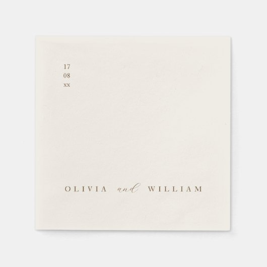 Rustic Modern Script Persoonlijke Trouwcocktail Servet (Voorkant)