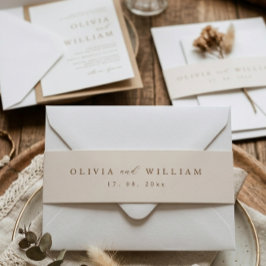 Rustic Modern Script Persoonlijke Trouwdag  Uitnodigingen Wikkel