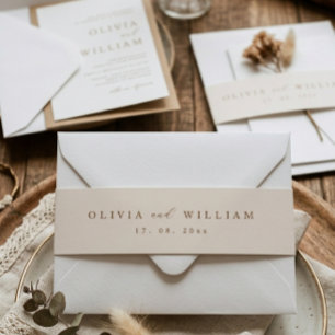 Rustic Modern Script Persoonlijke Trouwdag  Uitnodigingen Wikkel