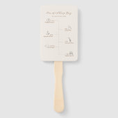 Rustic Modern Script Wedding Program and Timeline Handwaaier (Achterkant)