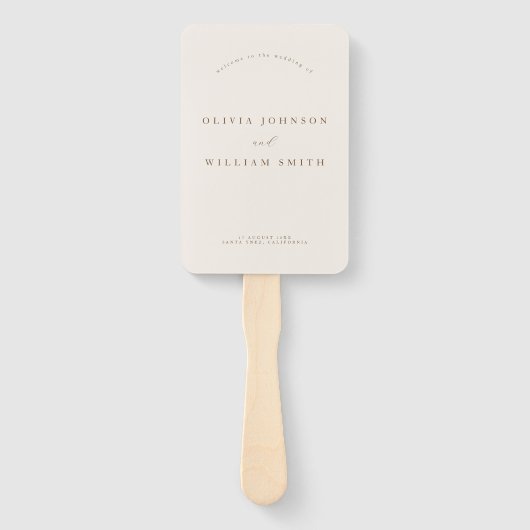 Rustic Modern Script Wedding Program and Timeline Handwaaier (Voorkant)