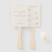 Rustic Modern Script Wedding Program and Timeline Handwaaier (Voorkant en achterkant)