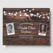 Rustic Modern Senior Photo Custom Afstuderen Gastenboek (Voorkant)
