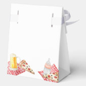 Rustic Modern Slice Pizza Beers Baby shower Bedankdoosjes (Achterkant)