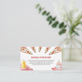 Rustic Modern Slice Pizza Beers Boeken Baby shower Informatiekaartje (Staand voorkant)