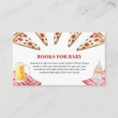 Rustic Modern Slice Pizza Beers Boeken Baby shower Informatiekaartje (Voorkant)