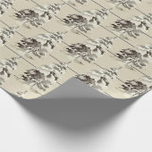 Rustic Modern Snowy kerstbomen Cadeaupapier (Hoek)