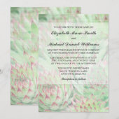 Rustic Modern Succulents Wedding Invitations Kaart (Voorkant / Achterkant)