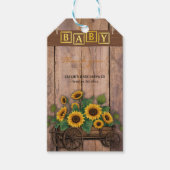 Rustic Modern Sunflower Carriage Baby shower Cadeaulabel (Voorkant)