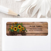 Rustic Modern Sunflower Carriage Baby shower Etiket (Insitu)