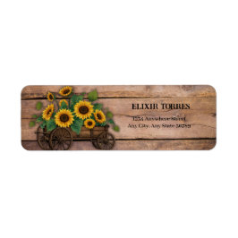 Rustic Modern Sunflower Carriage Baby shower Etiket