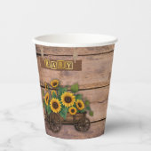 Rustic Modern Sunflower Carriage Baby shower Papieren Bekers (Voorkant)