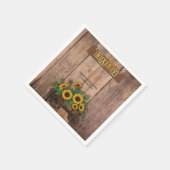 Rustic Modern Sunflower Carriage Baby shower Servet (Hoek)