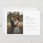 Rustic Modern Typography 2 Foto Bewaar de datum Kaart (Voorkant)