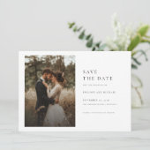 Rustic Modern Typography 2 Foto Bewaar de datum Kaart (Staand voorkant)