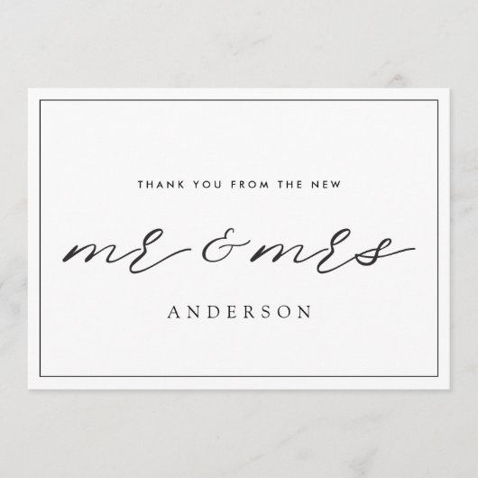 Rustic Modern van de nieuwe Mr en Mrs Wedding Bedankkaart (Voorkant)