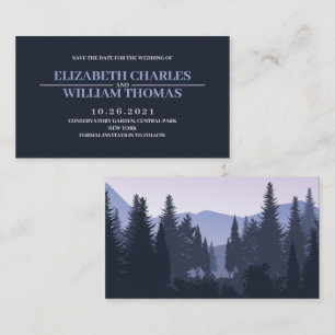 Rustic modern Violet Forest Save the Date Card Informatiekaartje